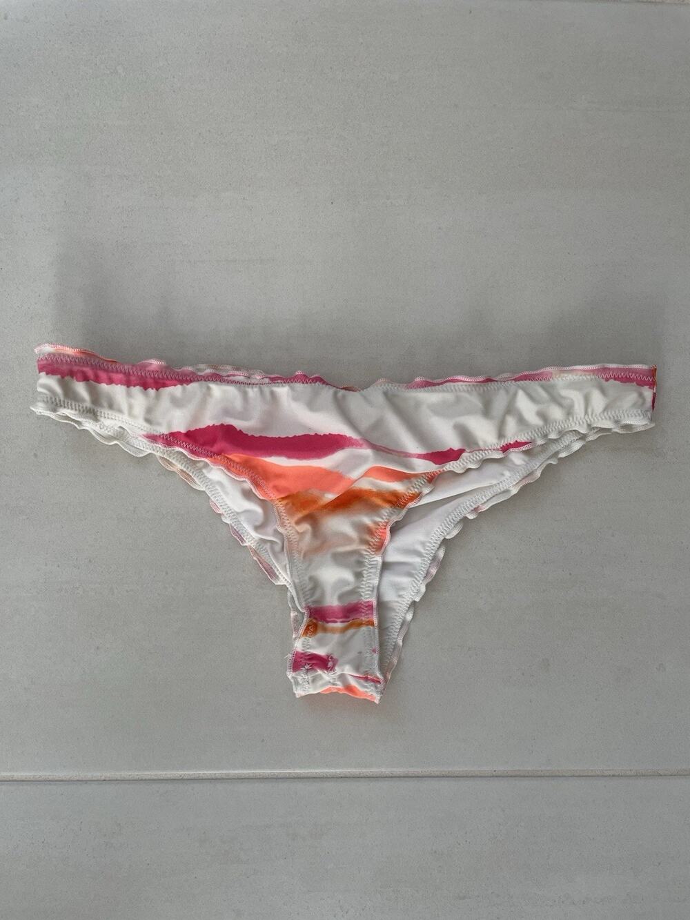 L Space by Monica Wise Swim Bikini Bottom Print Ruffled Swimwear